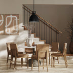 Dining Chair with Exposed Wood Back and Cushioned Seat