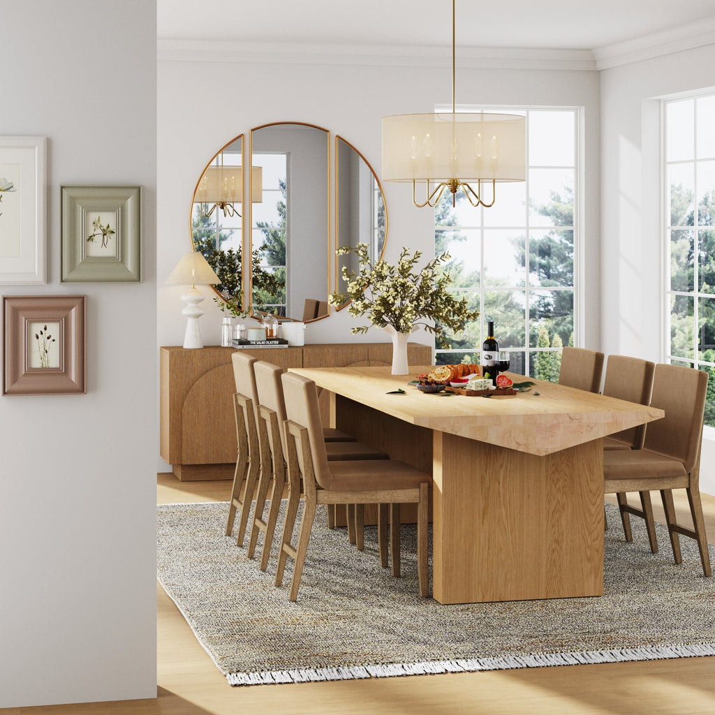 Dining Chair with Exposed Wood Back and Cushioned Seat