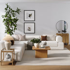 Wood Coffee Table with Thick Top and Pedestal Base